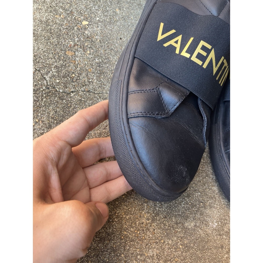 Valentino by Mario Valentino Men's Zeus Slip-On Sneaker in Black/Gold Odyssey 11 - Picture 2 of 14